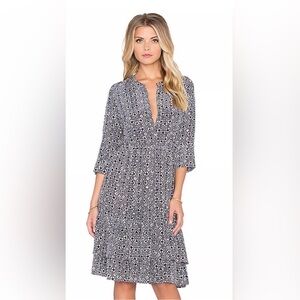 Ulla Johnson Gray Floral Long Sleeve Dress